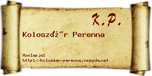 Koloszár Perenna névjegykártya